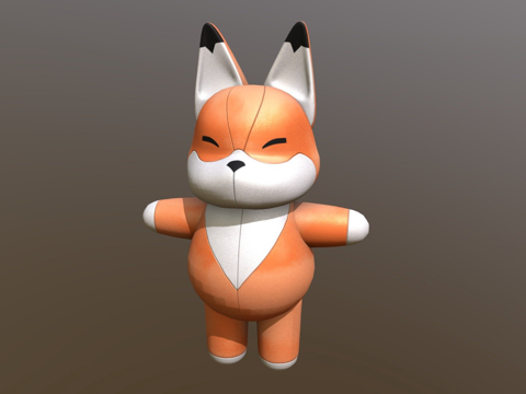  狐狸毛绒3d模型 