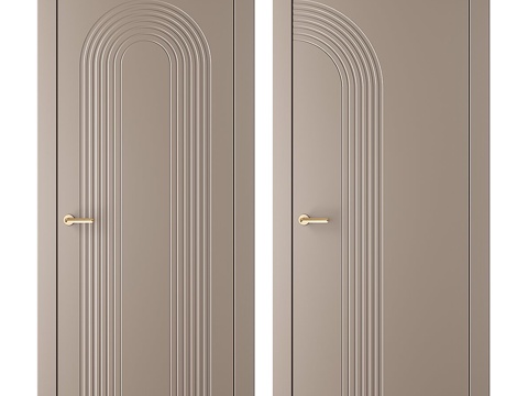  现代房门 奶油风门 单开门 卧室门3d模型 