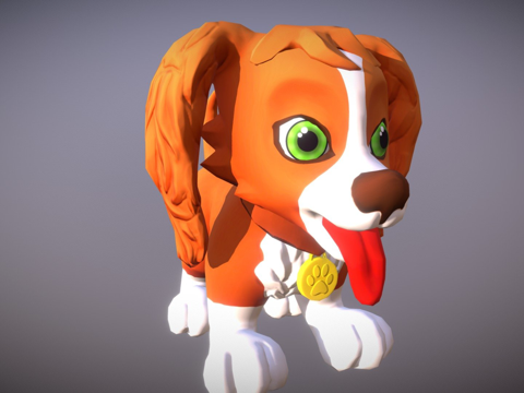  卡通狗3d模型 