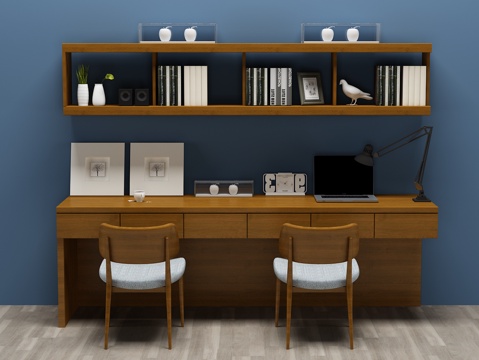  现代书桌椅组合3d模型 