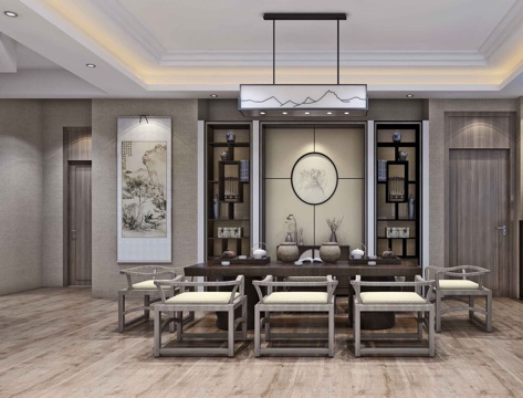  新中式茶室模型3d模型 