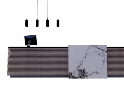 前台 大厅 酒店前台 展厅 办公su模型