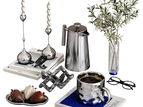  金属咖啡桌装饰3d模型 