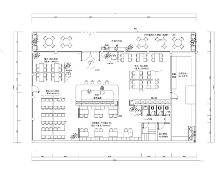 烧烤店 最新平面施工图合集cad施工图
