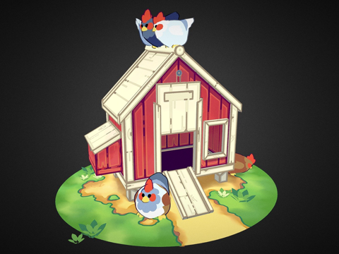  鸡舍3d模型 