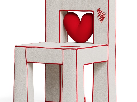  帕帕哈格心形卡通椅3d模型 