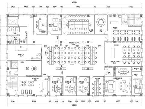 最新办公室平面施工图cad施工图