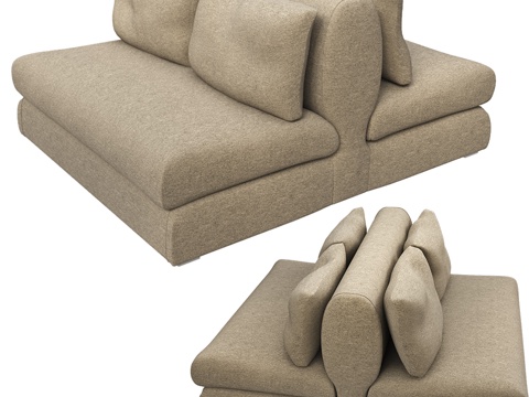  双人沙发3d模型 