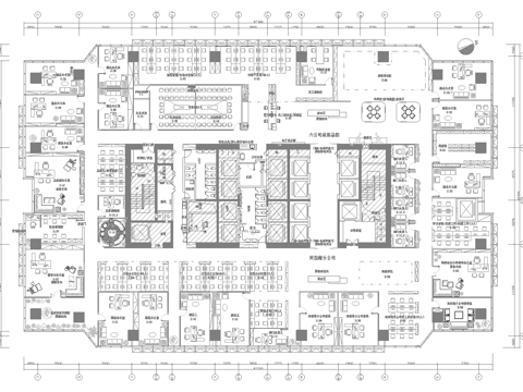 1200平办公室  最新平面施工图合集cad施工图