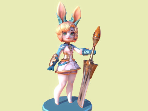  兔子骑士3d模型 