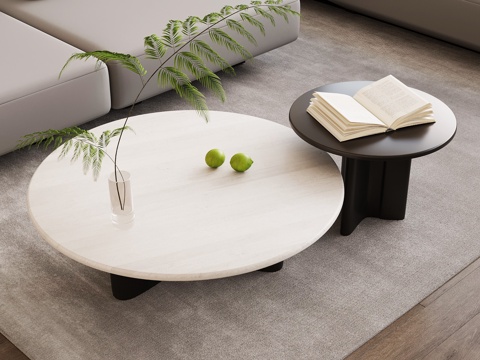 现代意式茶几su模型