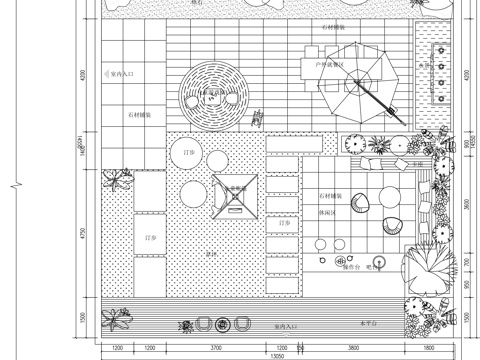 别墅庭院景观平面图cadcad施工图