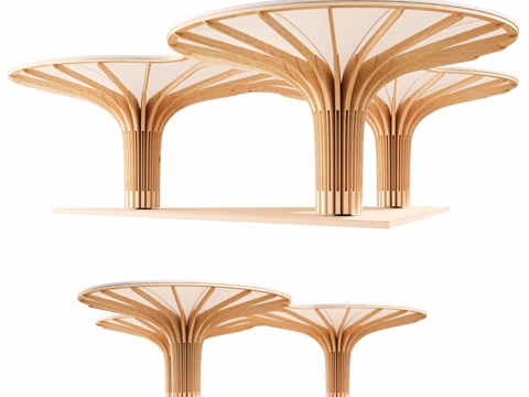  木制凉亭3d模型 