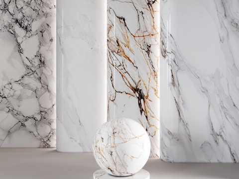  白纹大理石3d模型 