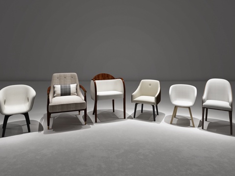  新中式椅子组合3d模型 