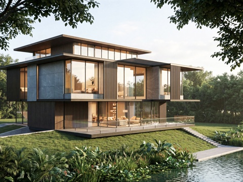 别墅民宿建筑su模型