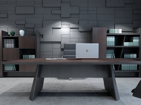  后现代办公桌椅3d模型 