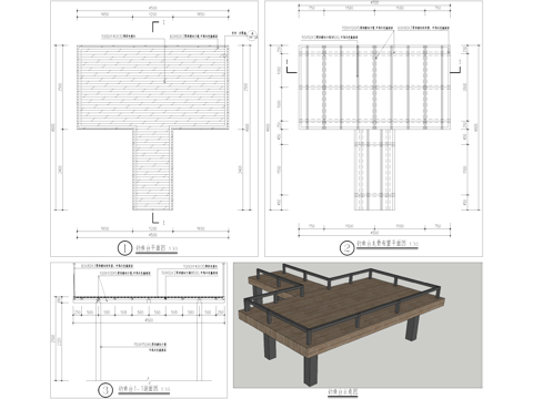 钓鱼台 木平台 亲水台 观景台 塑木平台 CAD施工图cad施工图