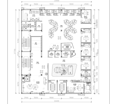 科技办公室 最新平面施工图cad施工图