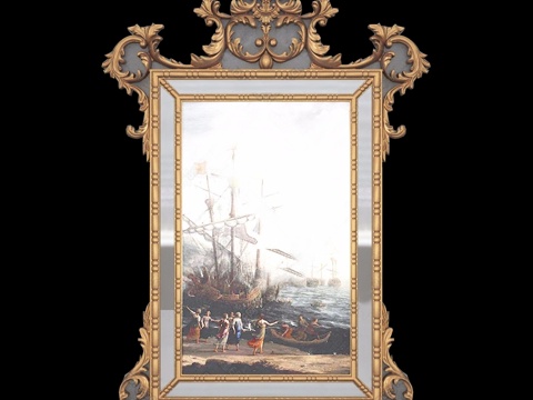  欧式金属装饰镜3d模型 