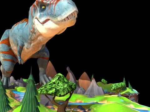  立体霸王龙绑定3d模型 