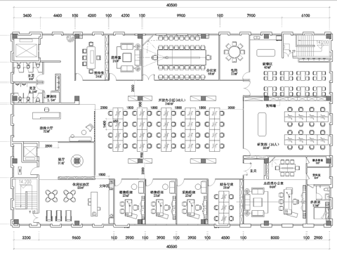 公司办公室 最新平面施工图cad施工图