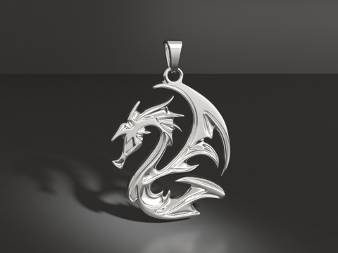  龙图案吊坠3d模型 