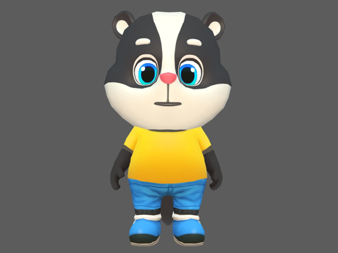  臭鼬动画骨骼3d模型 