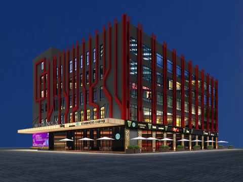  工业风咖啡厅3d模型 