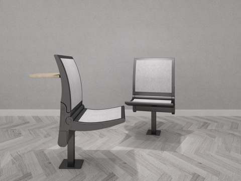  现代会议厅金属椅子3d模型 