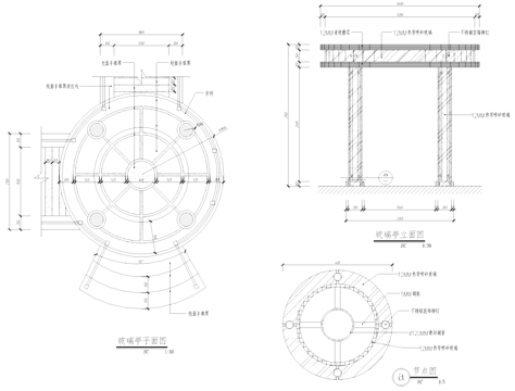 玻璃亭景观大样CAD施工详图集cad施工图