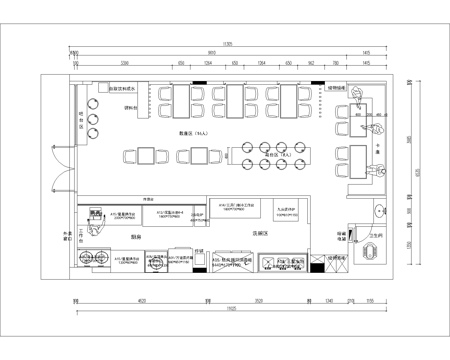 兰州拉面面馆 最新平面施工图合集cad施工图