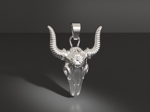  牛头吊坠3d模型 