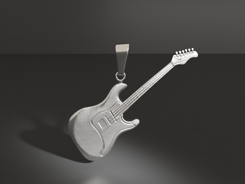  吉他吊坠3d模型 