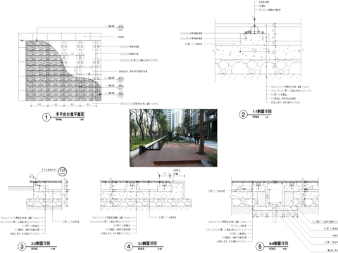 木平台 竹木平台 排水沟节点 CAD施工图cad施工图