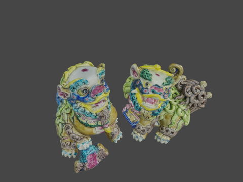  陶艺狮子瑞狮巧狮3d模型 