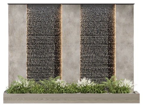  现代植物墙3d模型 