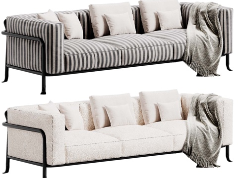  现代双人沙发3d模型 