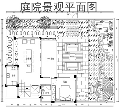 别墅庭院景观平面图cadcad施工图