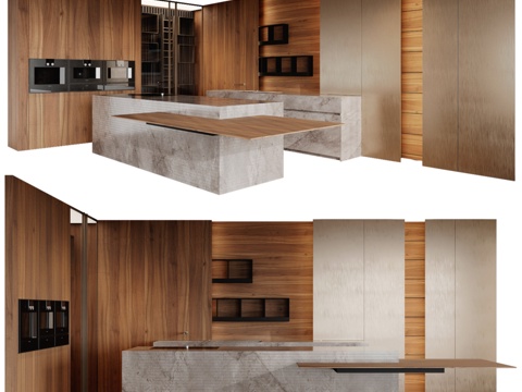  现代橱柜3d模型 