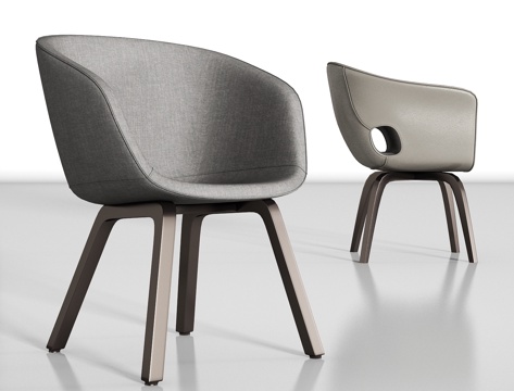  现代金属布艺单椅组合3d模型 