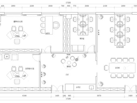 公司办公室 最新平面施工图cad施工图