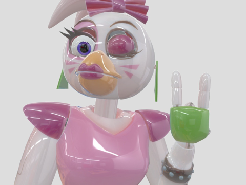  魅摇滚小鸡3d模型 