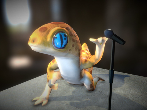  豹纹摇滚壁虎3d模型 