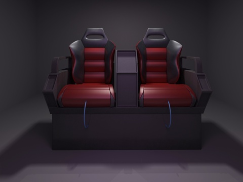  现代4d电影院动感座椅3d模型 