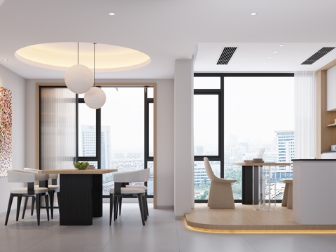  现代客餐厅 极简客餐厅 简约客餐厅3d模型 