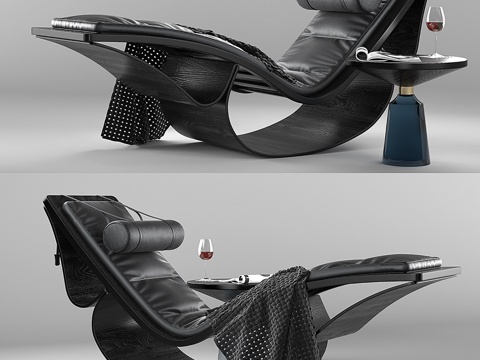  现代户外休闲躺椅3d模型 
