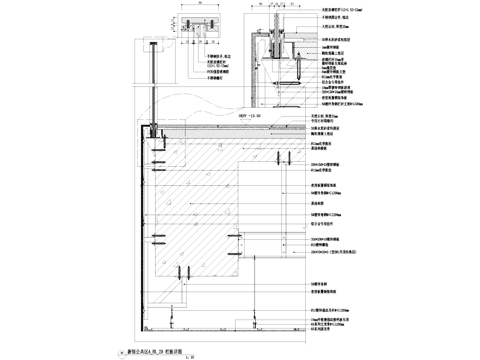背栓圆形风口吊顶天花钢架转换层栏板玻璃栏杆CAD施工图cad施工图