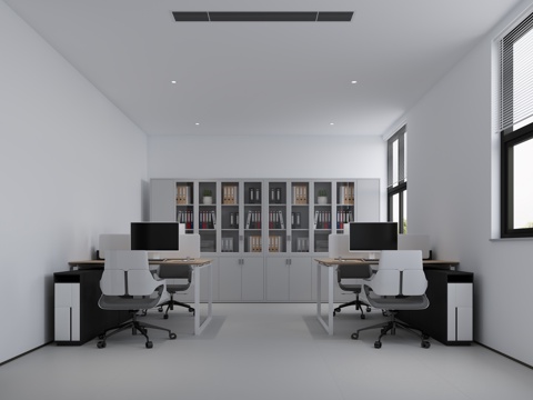  财务室 财务办公室3d模型 