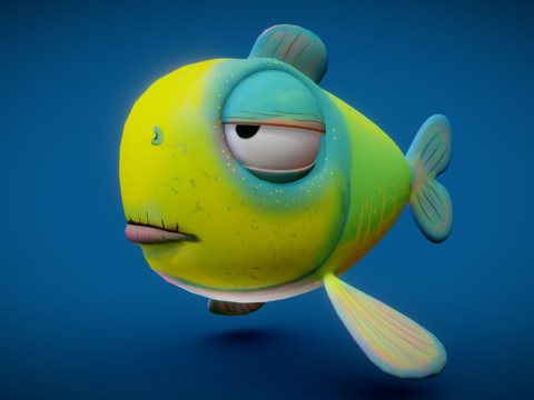  菲克斯鱼风格化3d模型 